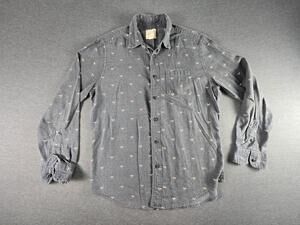 American Eagle Outfitters Shirt Mens Large Gray Flannel Long Sleeve Button Up